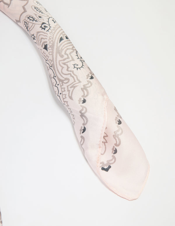 Pink & White Fabric Western Print Scarf