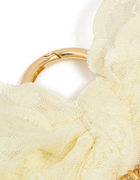 White Fabric Bow Key Chain - link has visual effect only