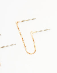 Gold Hoop & Loop Chain Earrings 2-Pack - link has visual effect only