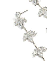 Silver Cubic Zirconia Flower Drop Earrings - link has visual effect only