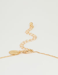 Gold Cubic Zirconia Cross Pendant Necklace & Earrings Set - link has visual effect only