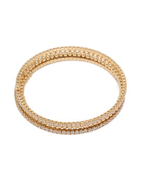 Gold Cubic Zirconia Layered Wrist Cuff - link has visual effect only