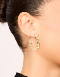 Gold Wrap Chain Hoop Earrings - link has visual effect only