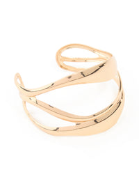 Gold Abstract Waves Wrist Cuff - link has visual effect only