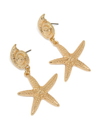 Gold Starfish Earrings - link has visual effect only