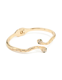 Gold Twin Snake Hinged Bangle - link has visual effect only