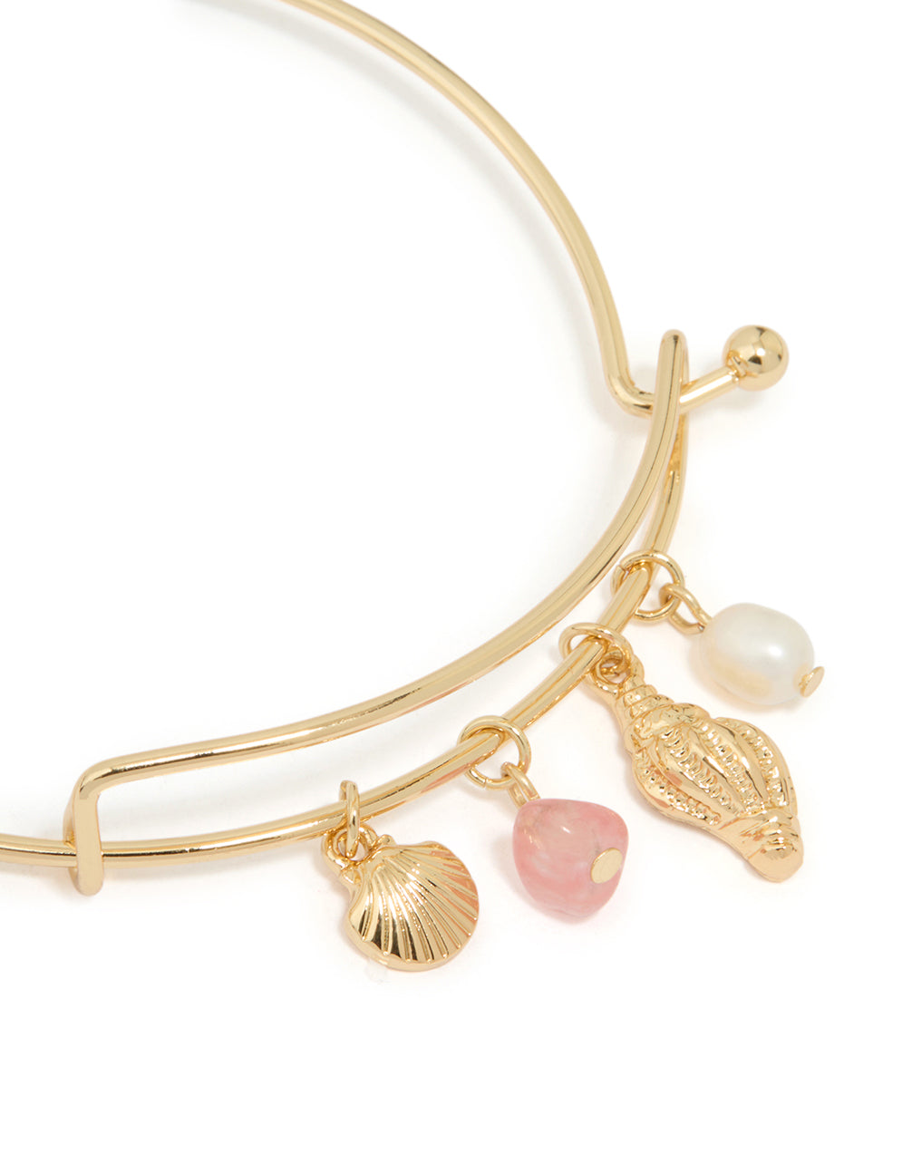 Gold Plated Freshwater Pearl Dainty Ocean Bangle