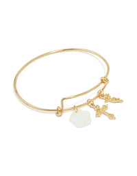 Gold Cross Flower Bangle - link has visual effect only