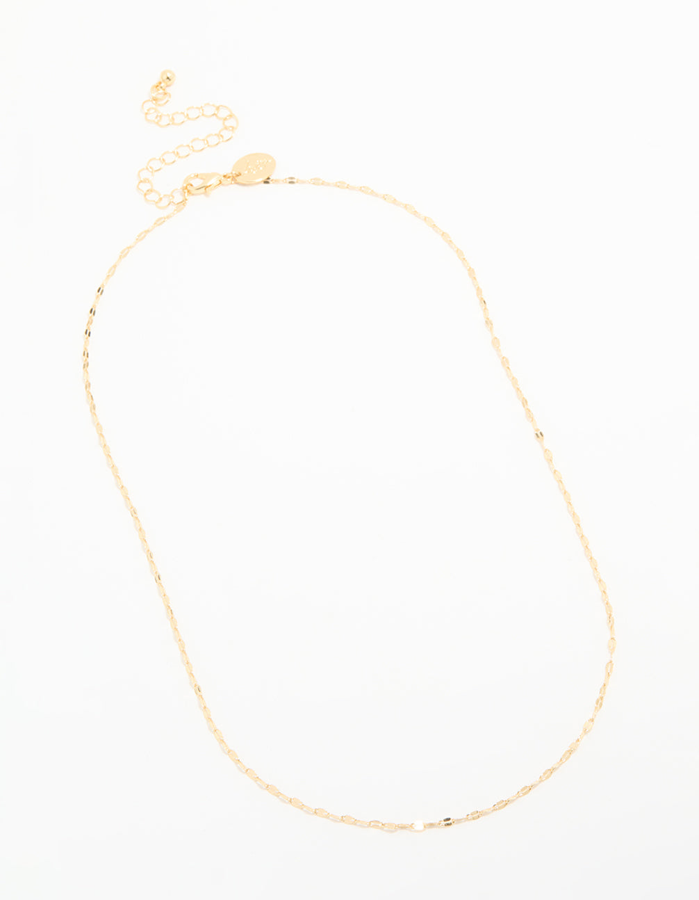 Gold Plated Brass Detailed Chain Necklace