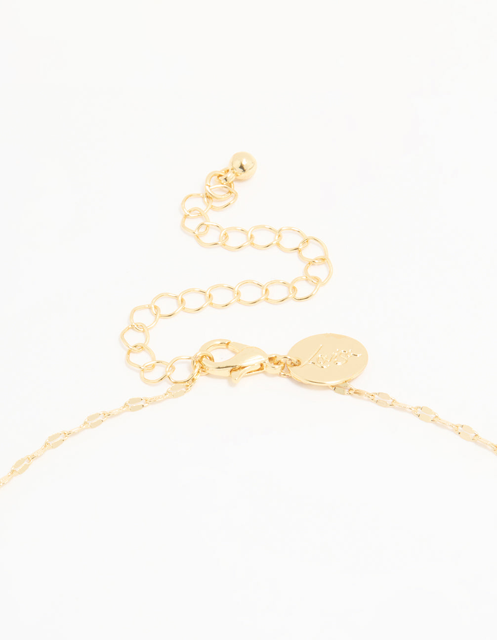 Gold Plated Brass Detailed Chain Necklace