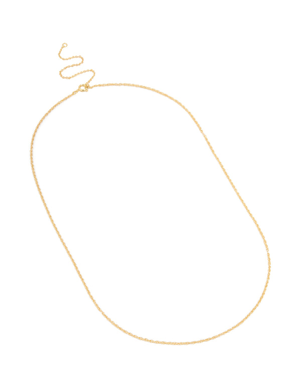 Gold Plated Brass Thin Twist Chain Necklace