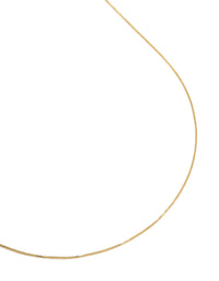 Gold Plated Brass Dainty Box Link Necklace - link has visual effect only