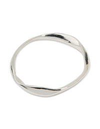 Silver Plated Brass Statement Wavy Bangle - link has visual effect only