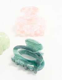 Green & Pink Acrylic Oval Claw Clips 3-Pack - link has visual effect only