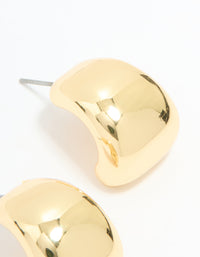 Gold Plated Wide Stud Earrings - link has visual effect only