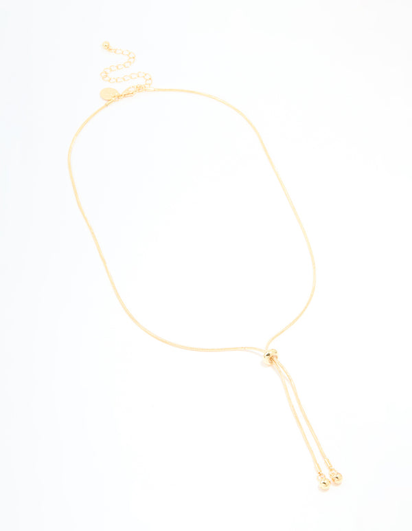 Gold Plated Adjustable Toggle Y-Necklace