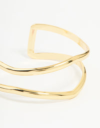 Gold Plated Open Wire Wrist Cuff - link has visual effect only
