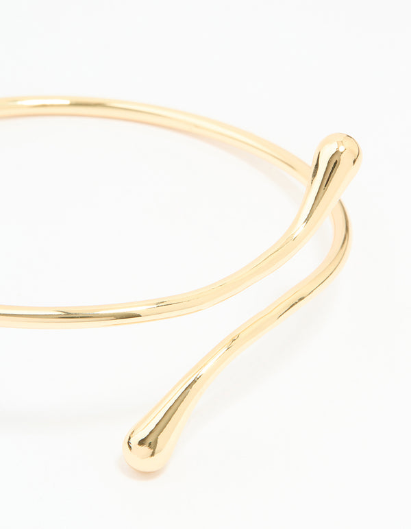 Gold Plated Molten Drop Arm Cuff