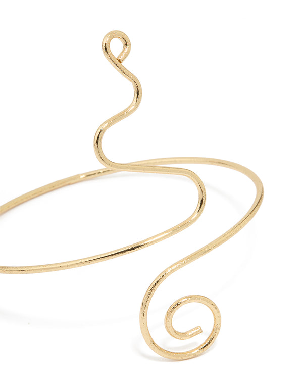 Gold Plated Spiral Arm Cuff