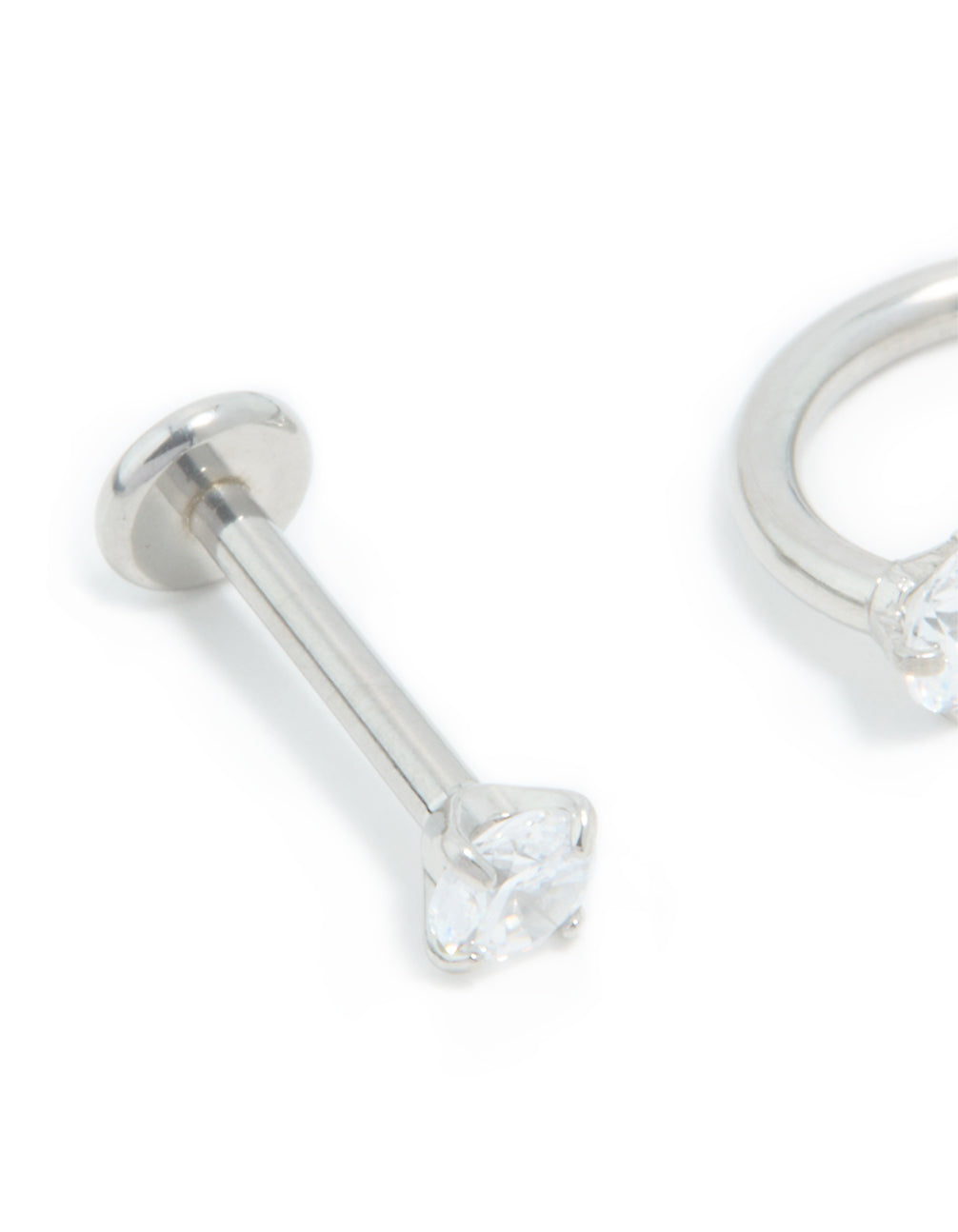 Surgical Steel Cubic Zirconia Ear & Body Jewellery 3-Pack