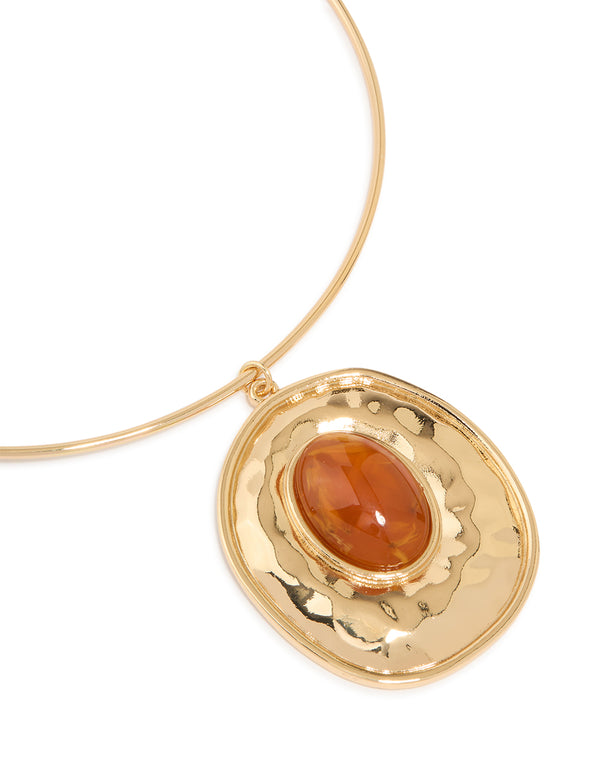 Gold Gem Molten Necklace