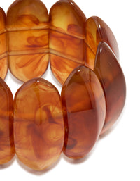 Brown Acrylic Resin Swirl Stretch Bracelet - link has visual effect only