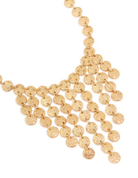 Gold Cascading Coin Bib Necklace - link has visual effect only