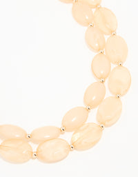 Neutral Beaded Flat Oval Layered Necklace - link has visual effect only