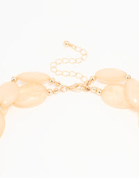 Neutral Beaded Flat Oval Layered Necklace - link has visual effect only