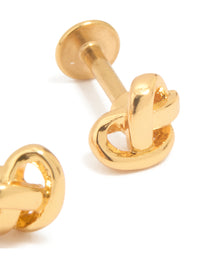 Gold Plated Titanium Pretzel Piercing Flat Back Studs - link has visual effect only