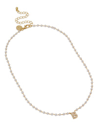 Gold Plated Pearl Letter B Necklace - link has visual effect only