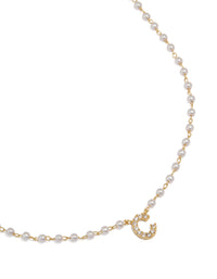 Gold Plated Pearl Letter C Necklace - link has visual effect only