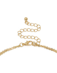 Gold Plated Cubic Zirconia Bezel Letter K Layered Necklace - link has visual effect only