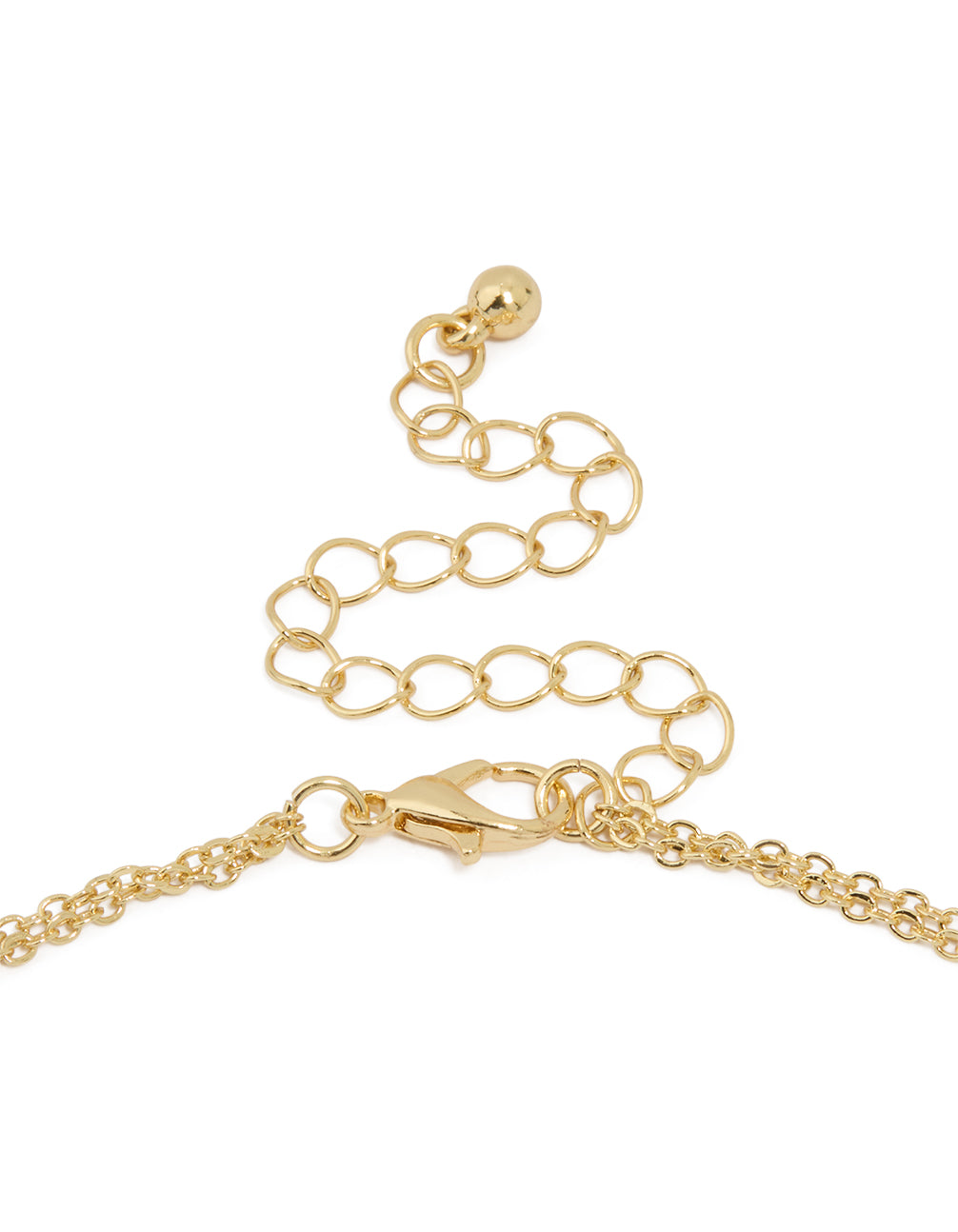 Gold Plated Cubic Zirconia Bezel Letter R Layered Necklace