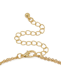 Gold Plated Cubic Zirconia Bezel Letter S Layered Necklace - link has visual effect only