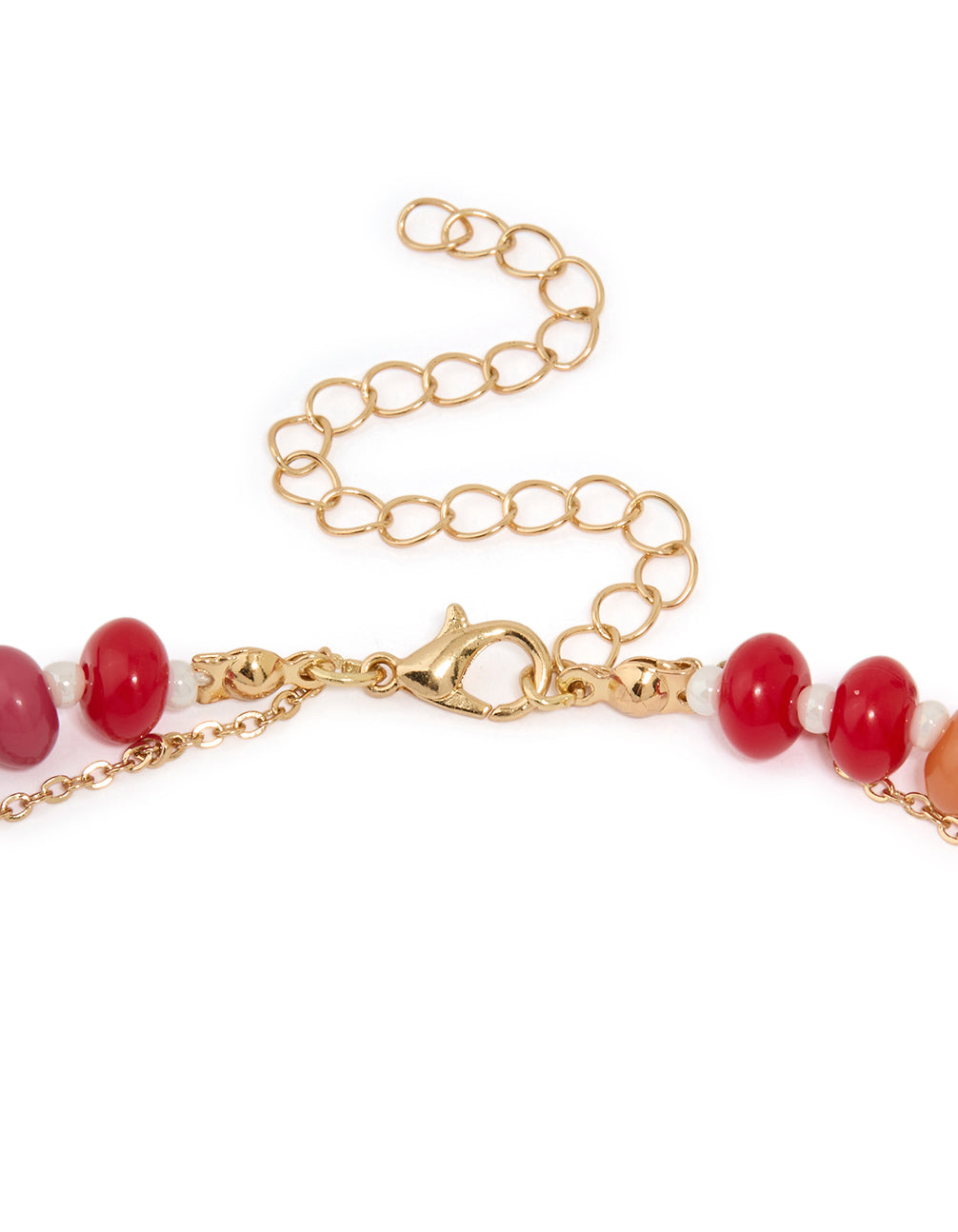 Gold Multicoloured Gemstones & Star Layered Necklace