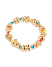 Multicoloured Chipped Beaded Stretch Bracelets 2-Pack - link has visual effect only