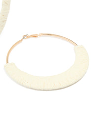 Cream Raffia Large Hoop Earrings - link has visual effect only