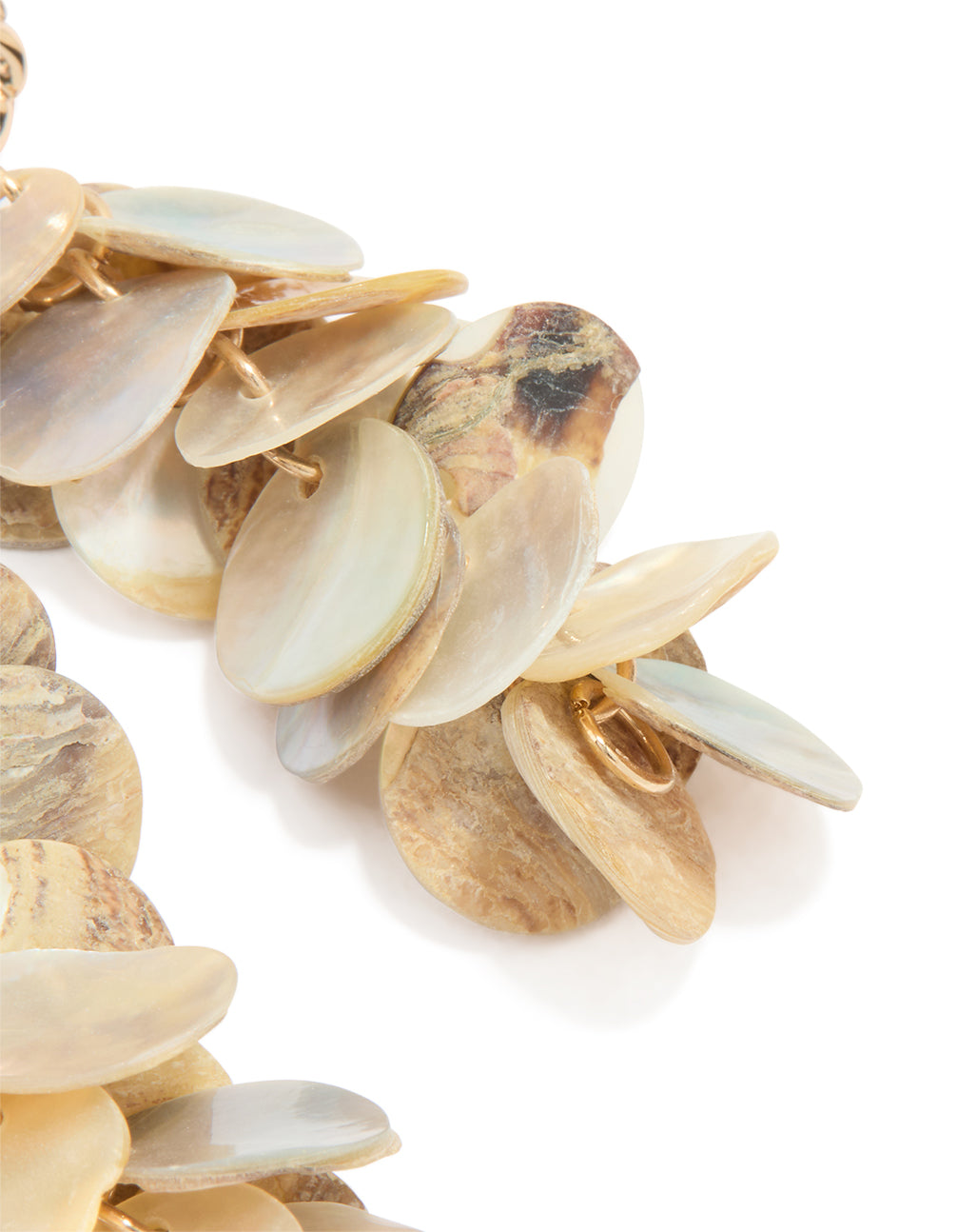 Gold Genuine Shell Circle Drop Earrings