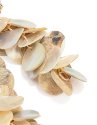 Gold Genuine Shell Circle Drop Earrings - link has visual effect only