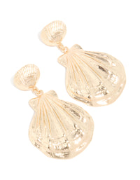 Gold Mega Shell Drop Earrings - link has visual effect only