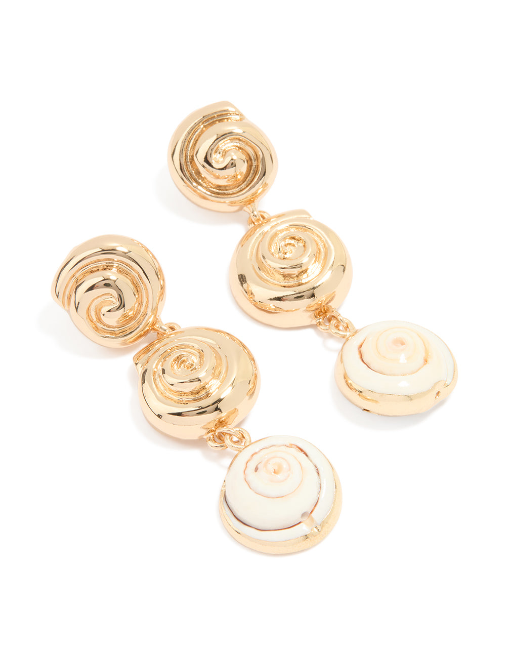 Gold Swirl Drop Earrings