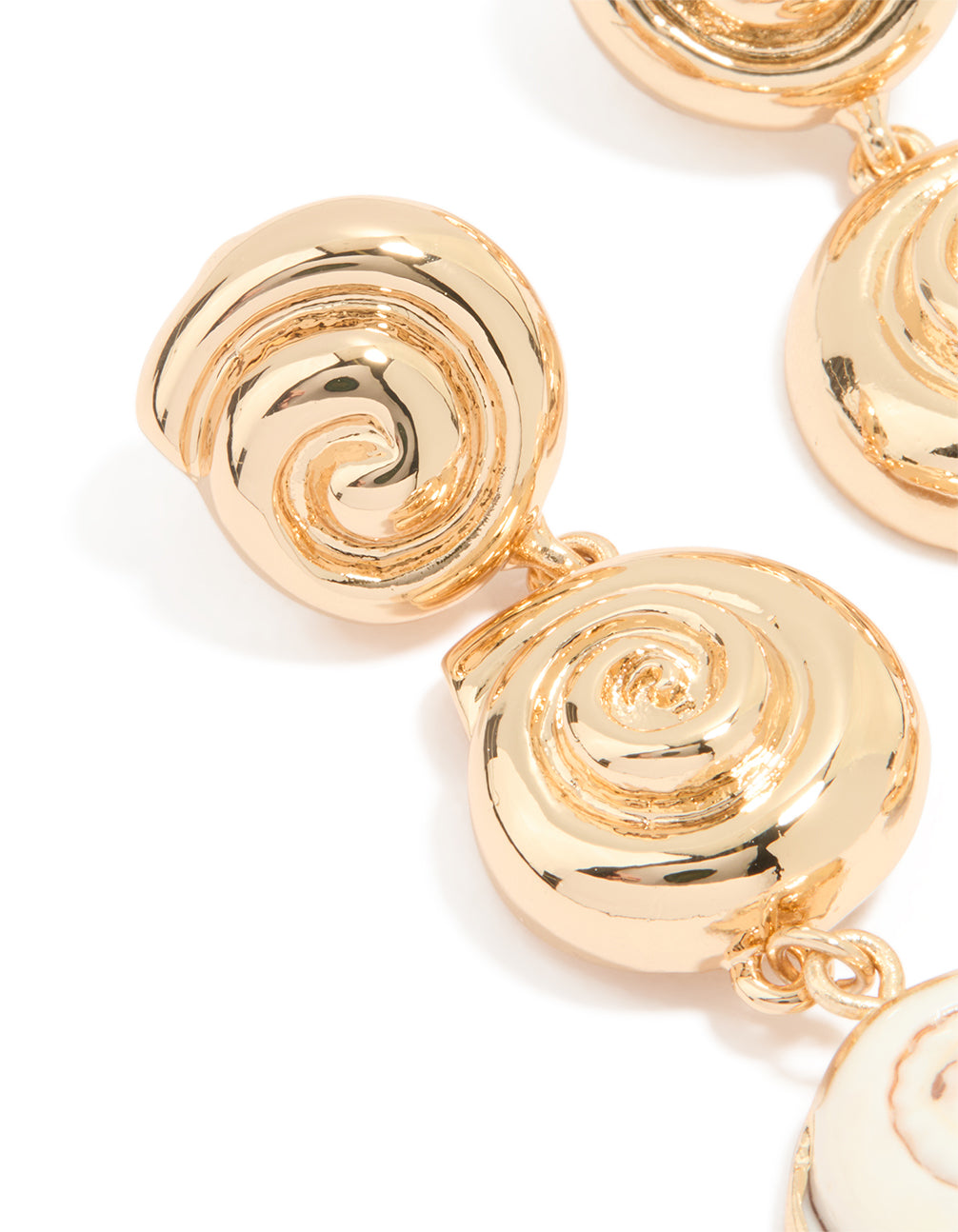 Gold Swirl Drop Earrings