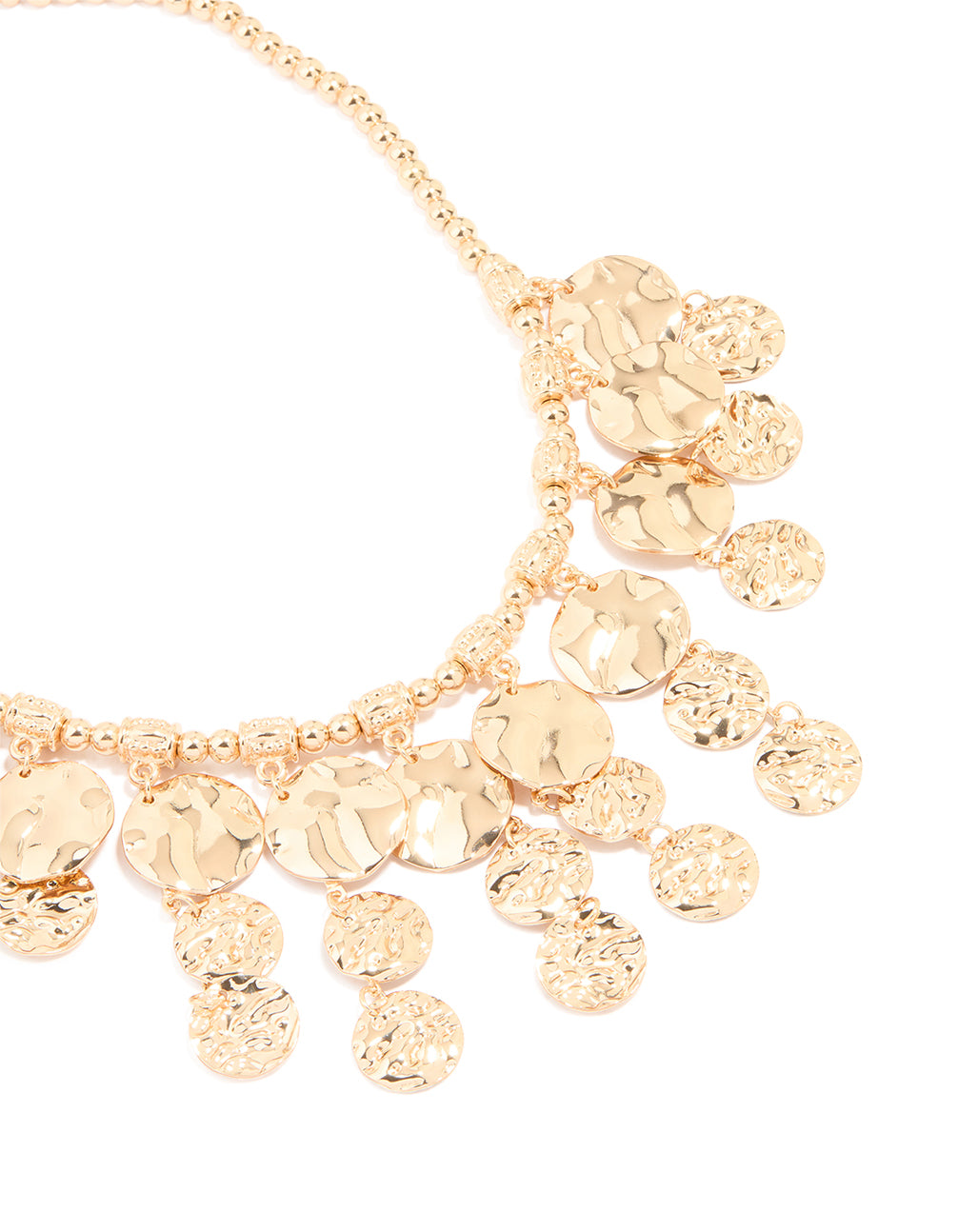 Gold Molten Coin Charm Necklace