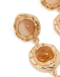 Gold Stone Trio Molten Drop Earrings - link has visual effect only