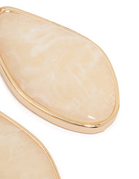 Gold Organic Stone Diamond-Shaped Drop Earrings - link has visual effect only