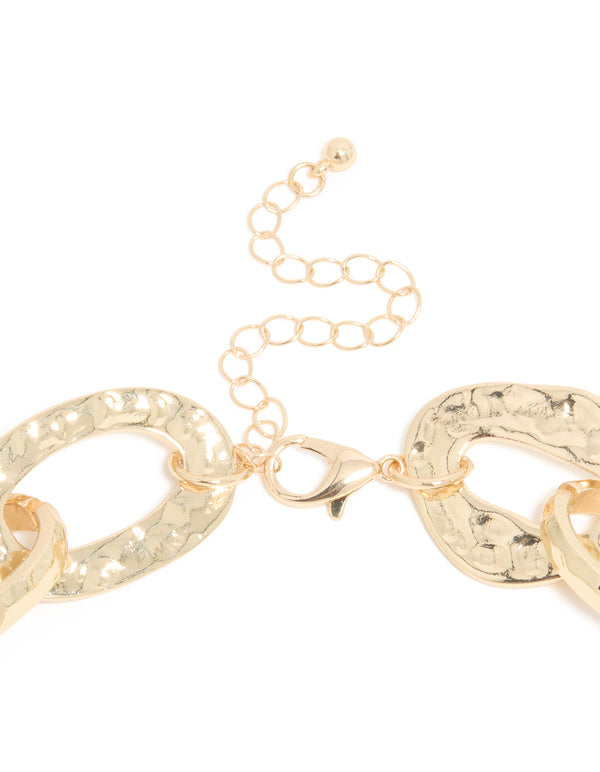 Gold Chunky Organic Chain Necklace