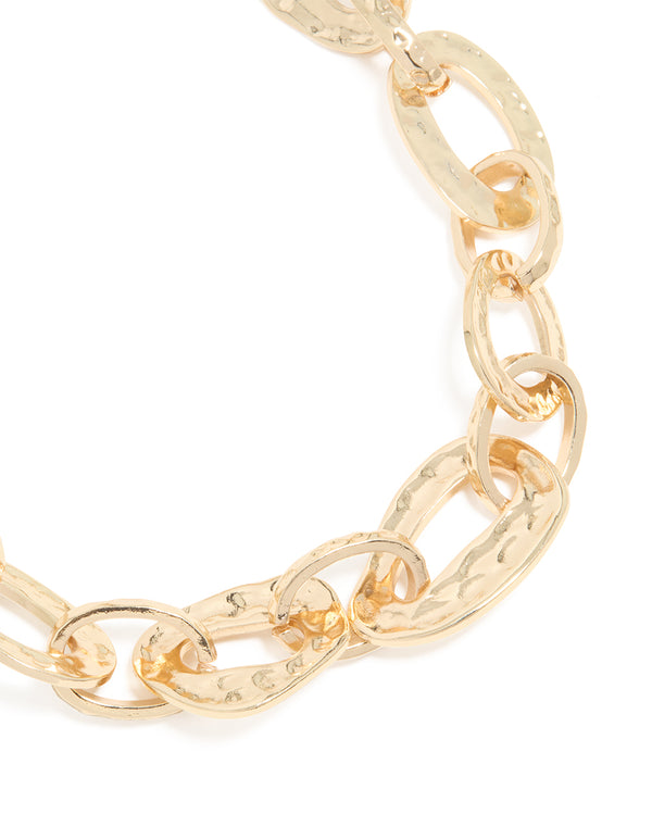 Gold Chunky Organic Chain Necklace