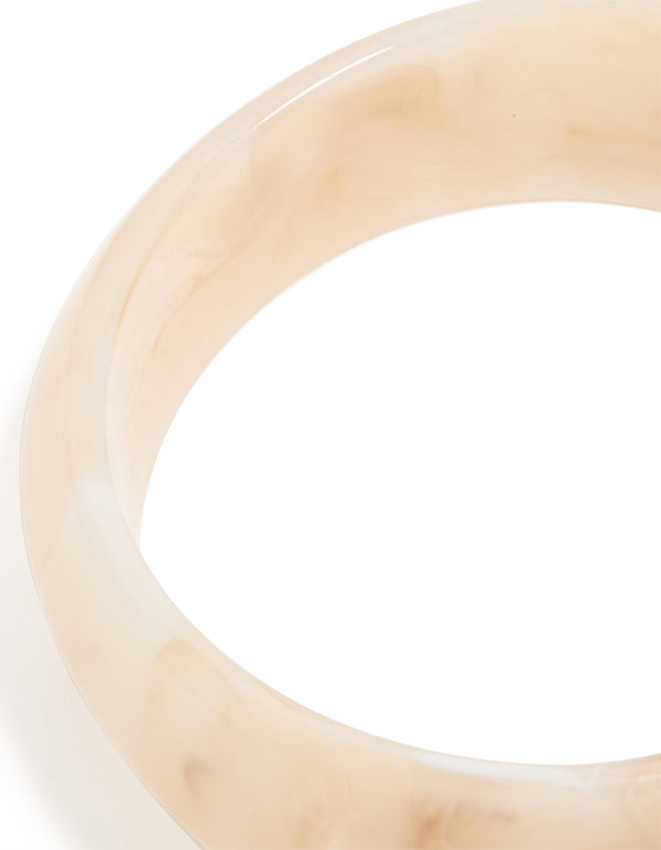 White Acrylic Marble Thick Bangle