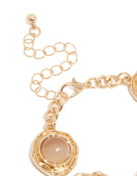Gold Multi-Toned Stones Molten Circle Bracelet - link has visual effect only